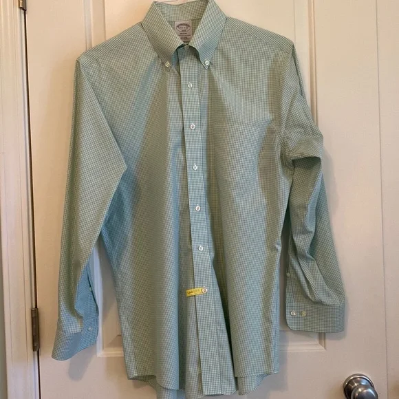 brooks brothers regent fit dress shirt Regular-Fit Sport Shirt, Non-Iron Oxford Button-Down Collar Ground Check Men's Slim Fit Button-Down Broadcloth